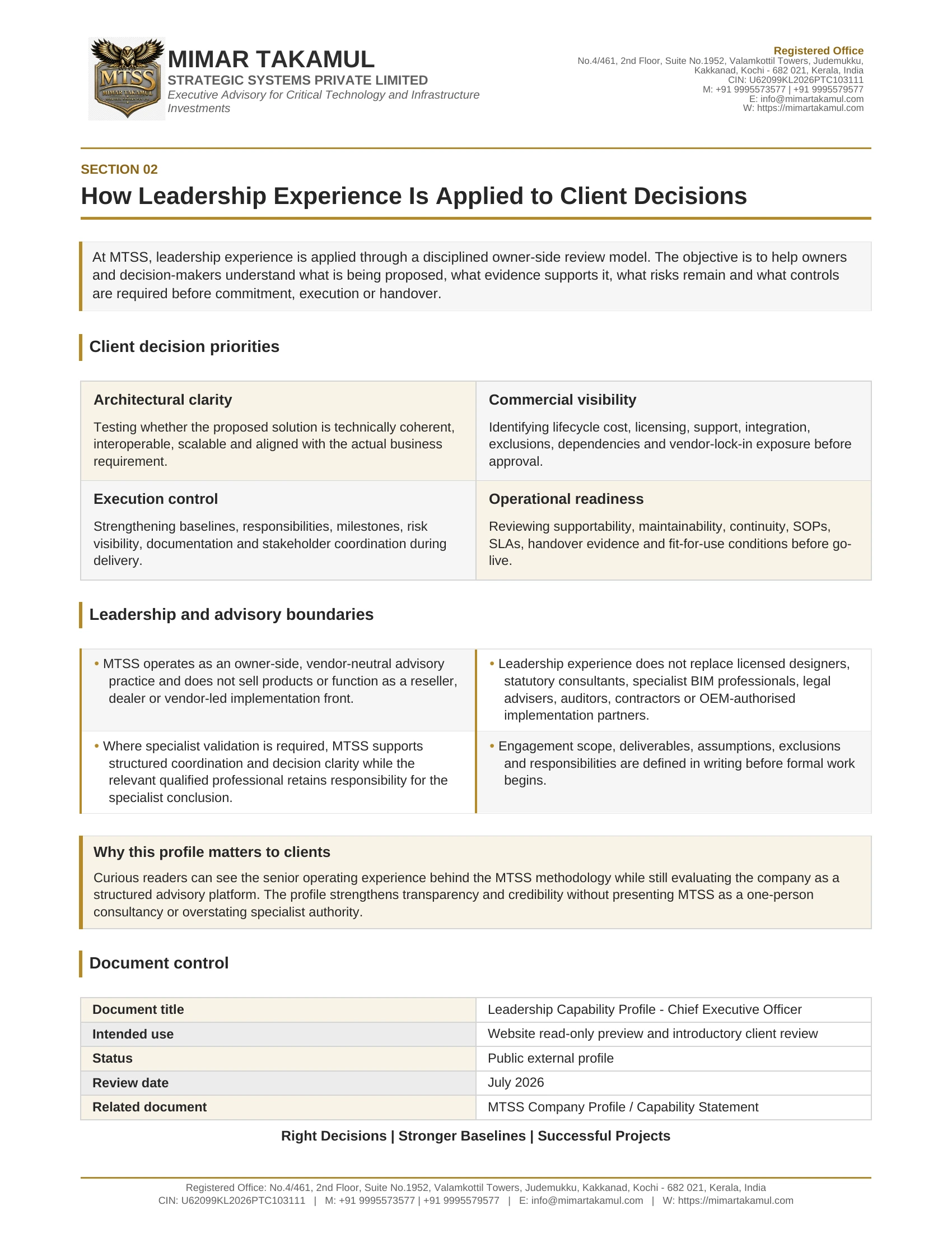 Chief Executive Officer Leadership Capability Profile, page 3